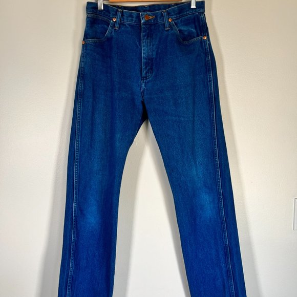 Vintage 90s Wrangler Jeans, 1990s Blue Denim Western Pants - Picture 2 of 8